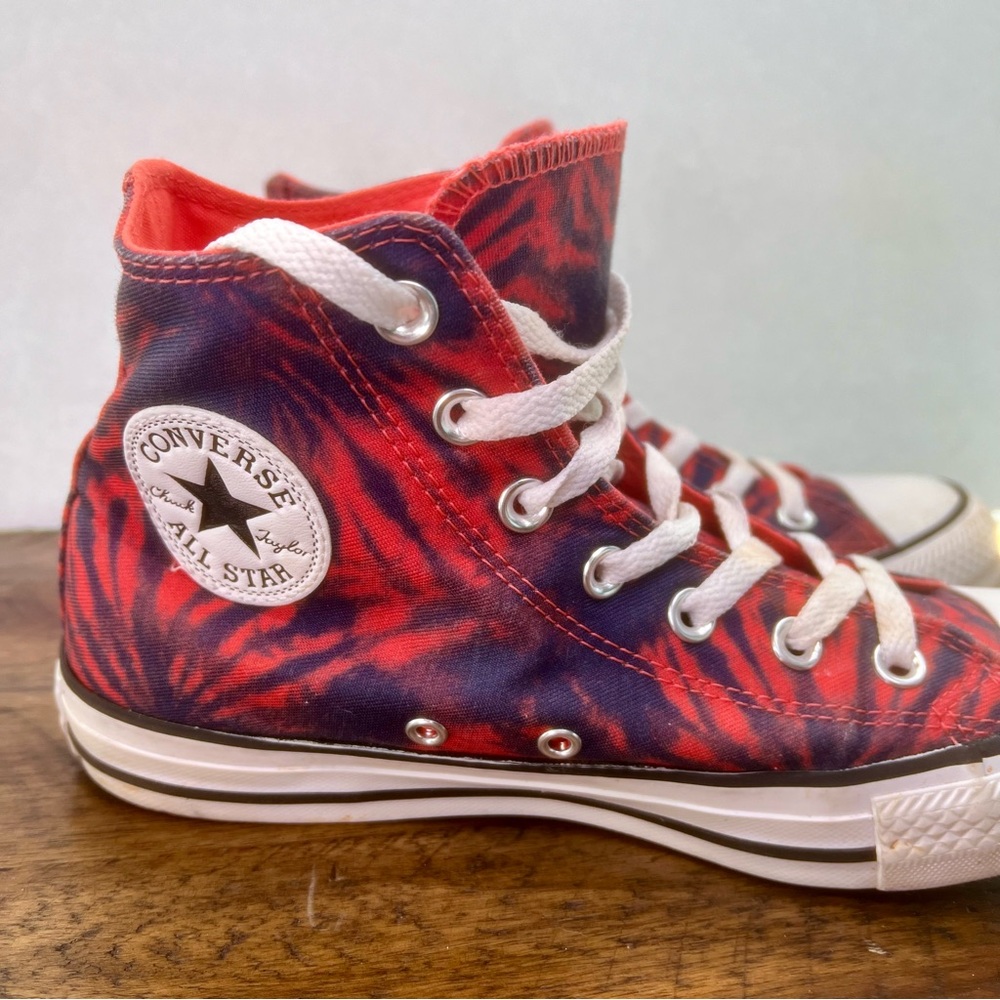 RARE Converse Chuck Taylor All Star High Top Tie Dye Blue Coral Size W8/M6 - Picture 3 of 12